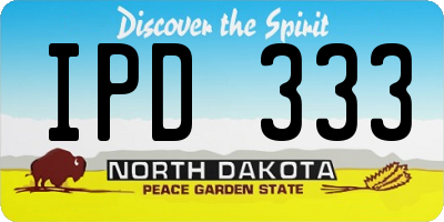 ND license plate IPD333