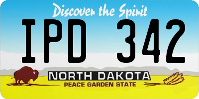 ND license plate IPD342