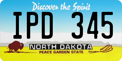 ND license plate IPD345