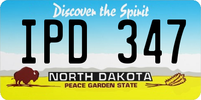 ND license plate IPD347