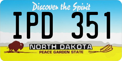 ND license plate IPD351