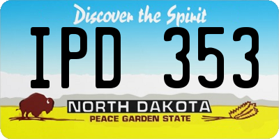 ND license plate IPD353