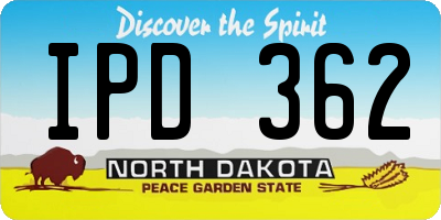 ND license plate IPD362