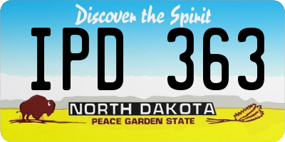 ND license plate IPD363