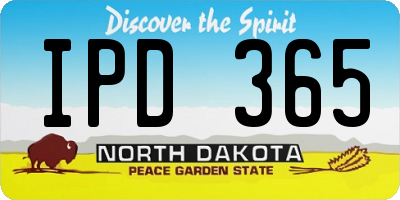 ND license plate IPD365