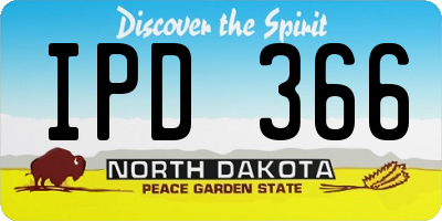 ND license plate IPD366