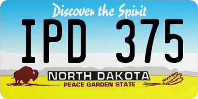 ND license plate IPD375