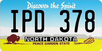 ND license plate IPD378