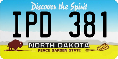 ND license plate IPD381