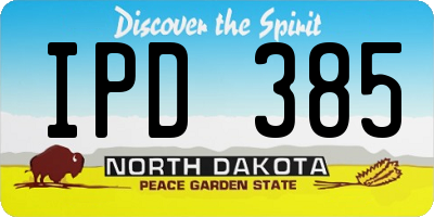 ND license plate IPD385