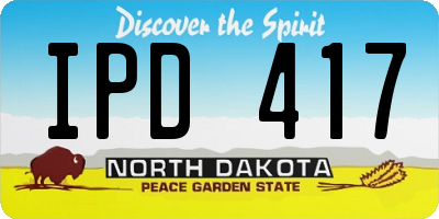 ND license plate IPD417