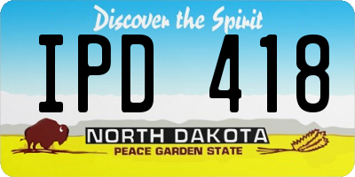 ND license plate IPD418