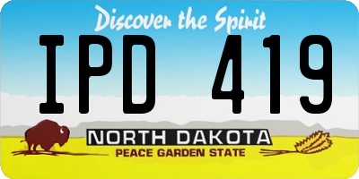 ND license plate IPD419