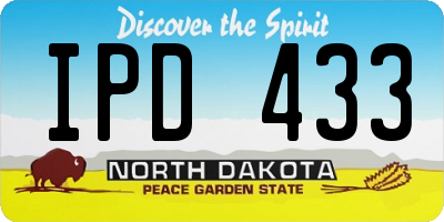 ND license plate IPD433