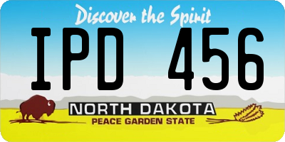 ND license plate IPD456