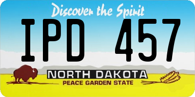 ND license plate IPD457