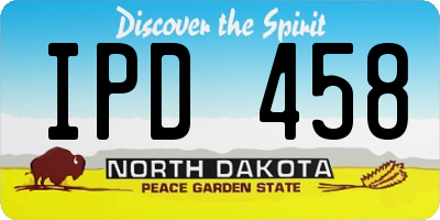 ND license plate IPD458