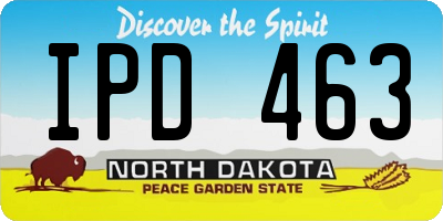 ND license plate IPD463