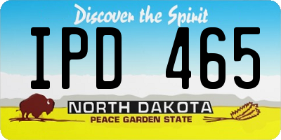 ND license plate IPD465