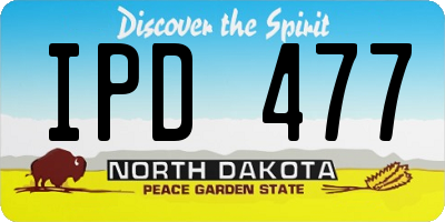 ND license plate IPD477