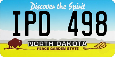 ND license plate IPD498