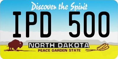 ND license plate IPD500