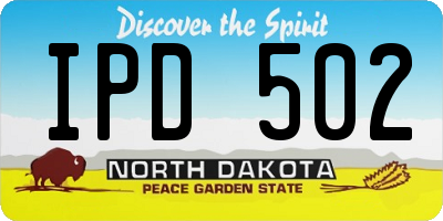 ND license plate IPD502