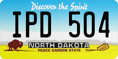 ND license plate IPD504