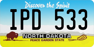 ND license plate IPD533