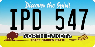 ND license plate IPD547