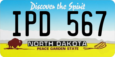 ND license plate IPD567