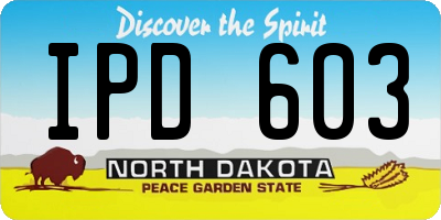 ND license plate IPD603