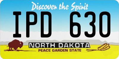 ND license plate IPD630