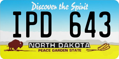 ND license plate IPD643