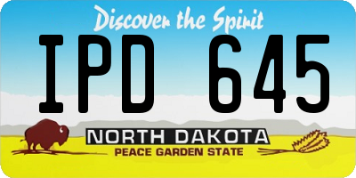 ND license plate IPD645