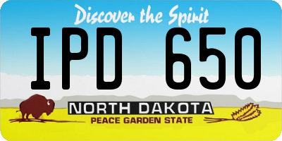 ND license plate IPD650