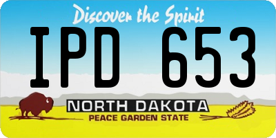 ND license plate IPD653