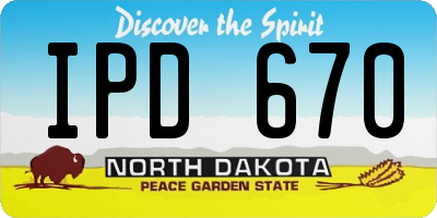 ND license plate IPD670