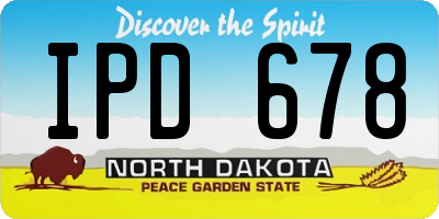 ND license plate IPD678