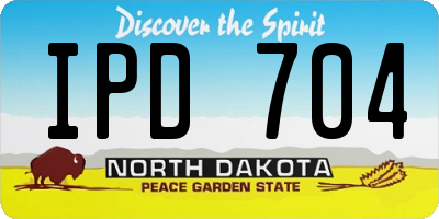 ND license plate IPD704
