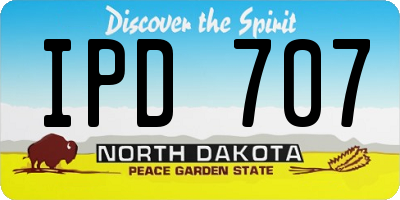 ND license plate IPD707