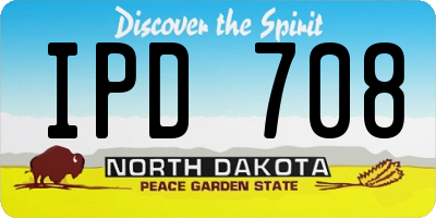 ND license plate IPD708