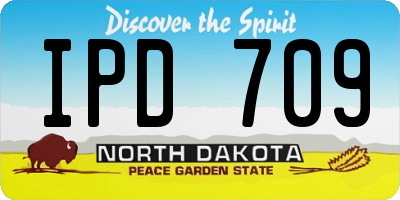 ND license plate IPD709