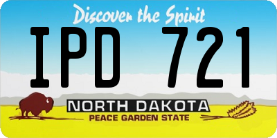 ND license plate IPD721