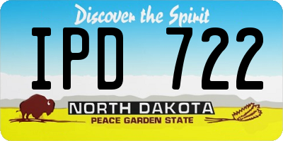 ND license plate IPD722