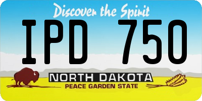 ND license plate IPD750