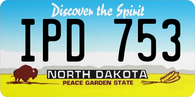 ND license plate IPD753