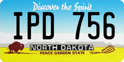 ND license plate IPD756