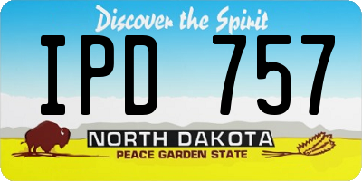 ND license plate IPD757