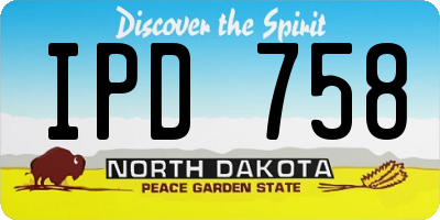 ND license plate IPD758